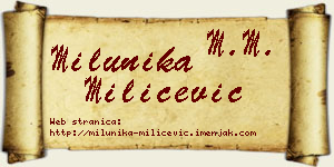 Milunika Milićević vizit kartica